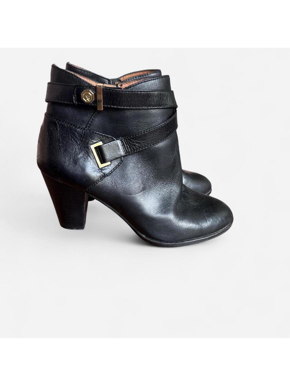 Louise et Cie Black Leather Ankle Booties size 8 Medium